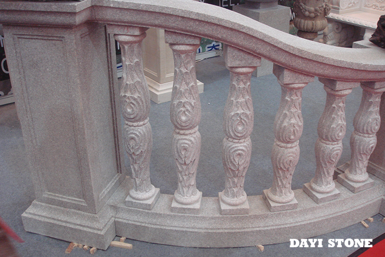 Pink Granite Stone Carving Baluster